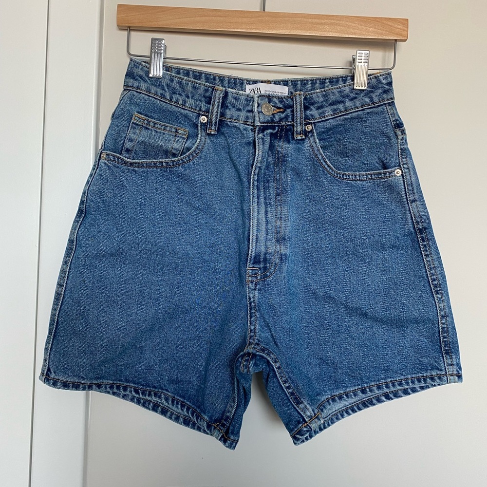 Zara High Waisted Denim Shorts